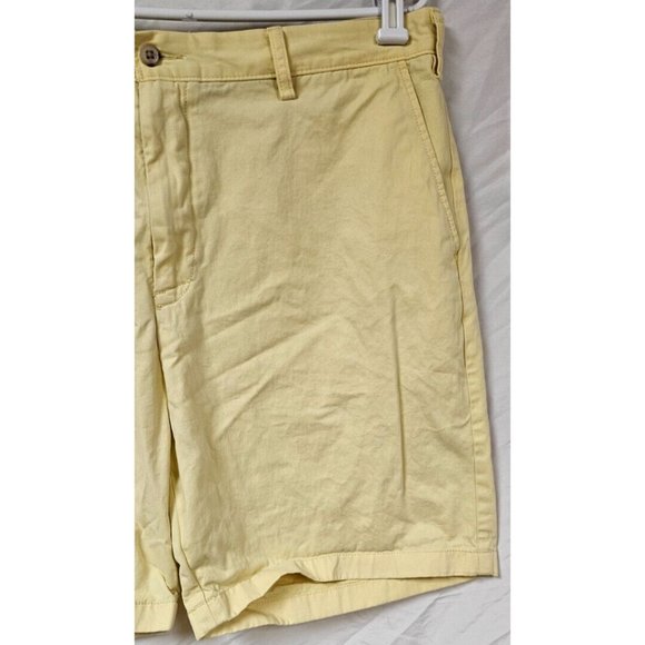 Nautica Mens 40 Yellow The Deck Classic Fit Flat Front Chino Khaki Shorts - Picture 3 of 13